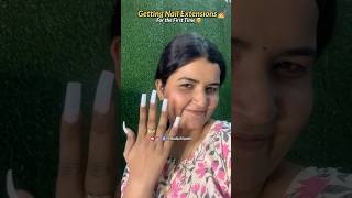 Getting Nail Extensions for the first time 💅🎀 nails viral explore vlog nails nailextension [upl. by Dric]