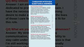 Caregiver Interview Questions and Answers [upl. by Novaat390]