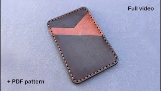 Making Leather Minimalist Card Holder  PDF Pattern [upl. by Hayward]