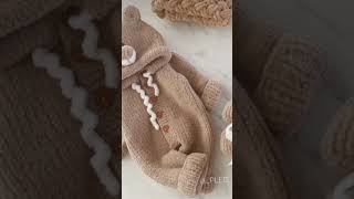 easy baby boy crochet sweater l romper l cardgian knitted sweater l crochet clothes l cardigan vest [upl. by Ozen]