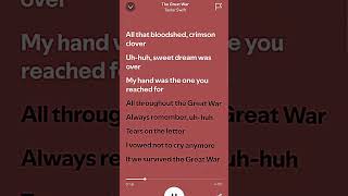 Taylor SwiftThe Great War●Sped up with lyrics taylorswift swifties [upl. by Misab204]