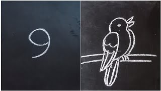 Bird drawing from 9 number  Bird drawing easy step by step [upl. by Gav]