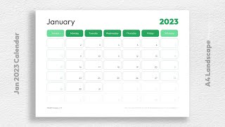 Printable Jan 2023 Calendar Template Free Download [upl. by Suirad]