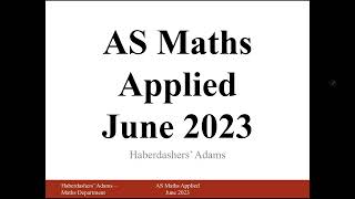 AS Maths  2023  Stats  Q2 [upl. by Marinna]