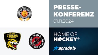 01112024  Pressekonferenz  onesto Tigers Bayreuth vs EHF Passau Black Hawks [upl. by Nnorahs]