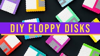 90s Craft  DIY Perler Bead Floppy Disks [upl. by Ayin465]