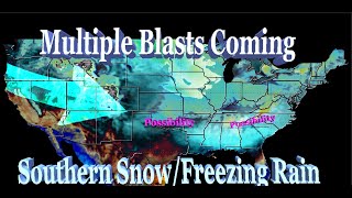 Multiple ARCTIC BLAST Hits SOUTHERN STATES with A Potential SNOW and FREEZING RAIN [upl. by Hennessey]