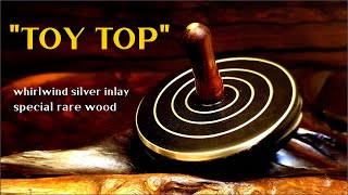 Korean craft  Making a whirlpool quotTOY TOPquot  silver inlay rare wood [upl. by Ibmat]