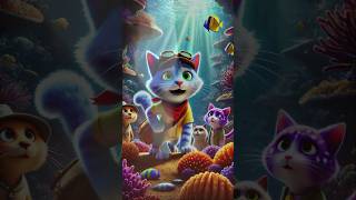 Blue Cat the Oceans Treasure kitten cat animation SunnyCuteCat [upl. by Pinter113]