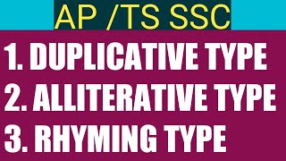 DUPLICATIVE ALLITERATIVE  RHYMING TYPE WORDS in english 10th class english SaieeshEasyEnglish [upl. by Radburn]