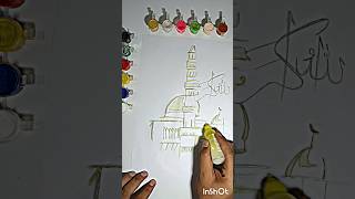 makka madina drawing glitter art drawing art ytshots shorts [upl. by Asilet260]