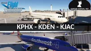 BETA INIBUILDS A320  MSFS Xbox Live  Southwest amp Delta FLIGHT OPS Phoenix  Denver  Jackson Hole [upl. by Ellehcram237]