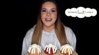 NOTHING BUNDT CAKES MUKBANG  RED VELVET WHITE CHOCOLATE RASPBERRY STRAWBERRIES amp CREAM [upl. by Oralie]