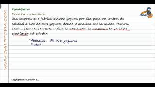 Estadística Población y muestra 3º de ESO Matemáticas [upl. by Christen309]