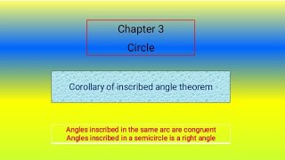 Corollary of Inscribed angle theorem [upl. by Camella696]