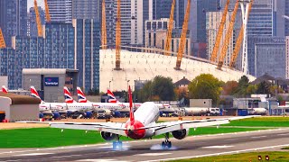 2 HOURS Plane Spotting at London City Airport  4K  SPECTACULAR STEEP LANDINGS amp TAKEOFFS at LCY [upl. by Eniotna]