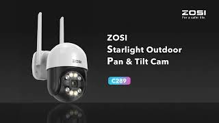 ZOSI C289 Wireless PTZ Security Camera with 355° Pan amp 140° Tilt Wide Viewing Angle [upl. by Yrrehs]