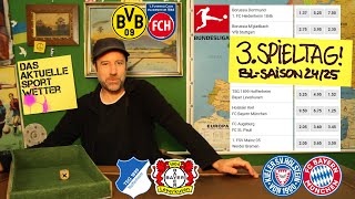 Bundesliga Tipps 3 Spieltag 2425  ua BVB  FCH amp Holstein Kiel  Bayern  Prognosen  130924 [upl. by Attevaj]