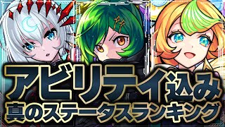 アビリティ込みの真のステータスランキングTOP3【各属性×各ステータス】【モンスト】 [upl. by Lehplar]