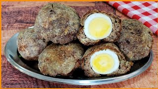 FEITO NA AIRFRYER l Bolovo  Bolinho de Carne com Ovo [upl. by Swor]