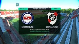 Fútbol en vivo Argentinos  Guaraní Fecha 17 Torneo Primera B Nacional FPT [upl. by Ritch31]