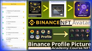 Binance NFT Avatar  Profile Picture  How to Claim and Use Your Academy Course NFT Reward [upl. by Enyrhtac]