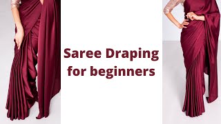 Nivi Drape  How to wear Saree for Beginners  Easy Saree Draping Tutorial  Tia Bhuva [upl. by Euginimod]