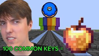 Opening 100 Common Keys On DonutSMP [upl. by Shelly8]