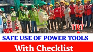 Safe Use Of Power Tools  Safety Video  Tool Box Talk  tbt safety in hindi  vishal sir [upl. by Engapmahc]