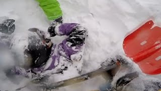 Dramatic Rescue of Skier Caught in Avalanche [upl. by Airun]