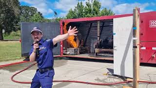 CFA Woodend CFA using a training prop during their open day [upl. by Saidnac]