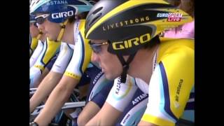 Giro dItalia 2009  stage 1team time trial  Grand tour comeback to Armstrong amp Basso [upl. by Stan]