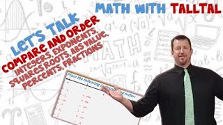 Compare and Order Integers Exponents Squares Roots Abs Value Percents Fractions [upl. by Cohby]