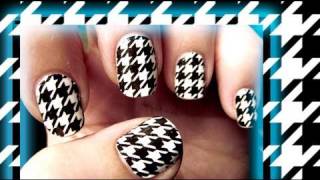 Hot for Houndstooth Nails using Sally Hansen Nail Effects [upl. by Yelkao801]