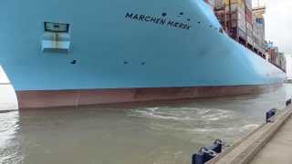 quotMARCHEN MAERSKquot  a brief clip of the vessel leaving the quay at Felixstowe [upl. by Mazurek]