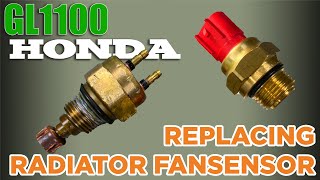 How to replace radiator fansensor on Honda GL1100 Goldwing [upl. by Nozicka368]