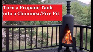 Turn a Propane Tank into a ChimineaFire Pit [upl. by Eelrebmik756]