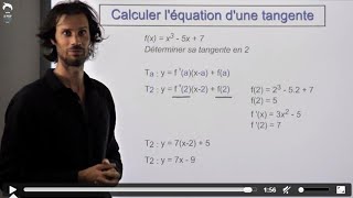 Calcul de la tangente en un point [upl. by Moser]