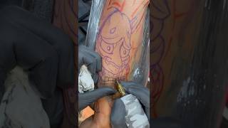 HANNYA MASK TATTOO shorts tattoo tattooartist subscribers tattoolover tattovideo [upl. by Iman16]