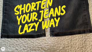 Hemming jeans without altering original Hem DIY [upl. by Strander]