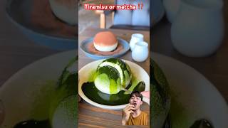 Tiramisu or matcha ⁉️ dessert tiramisu matcha food ティラミス foodie [upl. by Ynnep50]