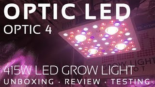 Optic 4 LED Grow Light Review Unboxing and PAR Testing [upl. by Ddot]