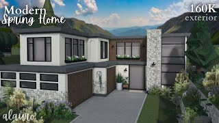 Modern Spring Home  160K  Bloxburg Speed Build [upl. by Caron]