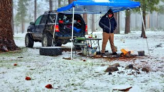 Acampando totalmente solo durante una tormenta de nieve l Offroad Tijuana [upl. by Celio200]