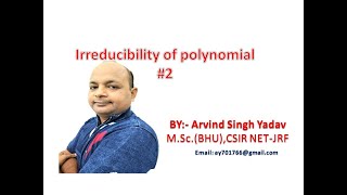 irreducibility of polynomials lecture 2 irreducibility test over a field ring theory [upl. by Gintz]