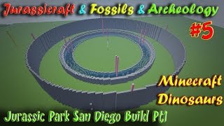 Minecraft Dinosaurs JurassiCraft Fossils and Archeology Ep5 Jurassic Park San Diego Build Pt1 [upl. by Campball]