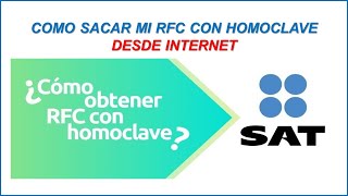 COMO SACAR MI RFC CON HOMOCLAVE 2024 [upl. by Marala]