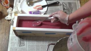 Making Peach Nectarine Rice Milk Vegan Silk Soap [upl. by Ecinom]