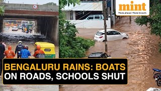 Bengaluru Rains Heavy Downpour Floods Large Parts of North Bengaluru Disrupts Airport Operations [upl. by Akyeluz]