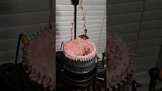 Fuzzy Fur on Slow Motion Circular Sock Machine Erlbacher Knitting Machine [upl. by Xavier155]